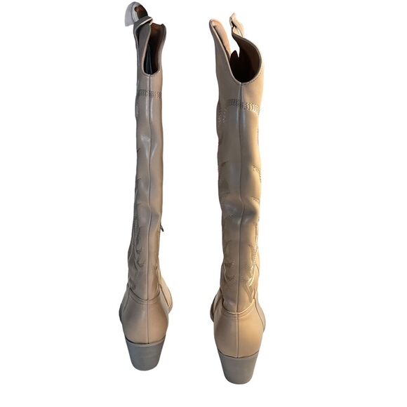 NIB Oasis Society Samara Nude Embroidered Heel Tall Western Boot Size 10 - Picture 7 of 14